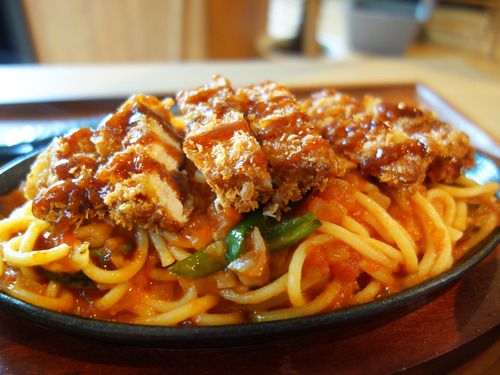 【福岡】麺300gのナポカツ&肉300gの焼肉定食♪@なごみ食堂