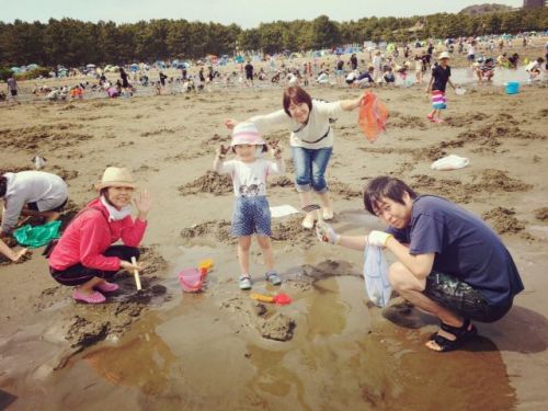 4/16(日)第8回焼肉会 横浜海の公園 潮干狩りとBBQと温泉 参加者14名